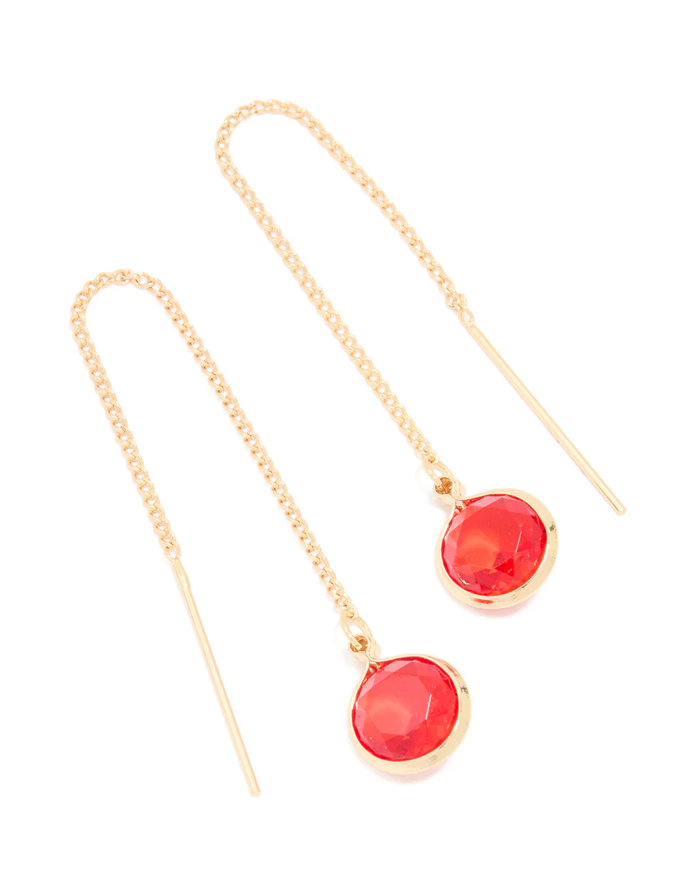 Gold Diamante Chain Drop Earrings
