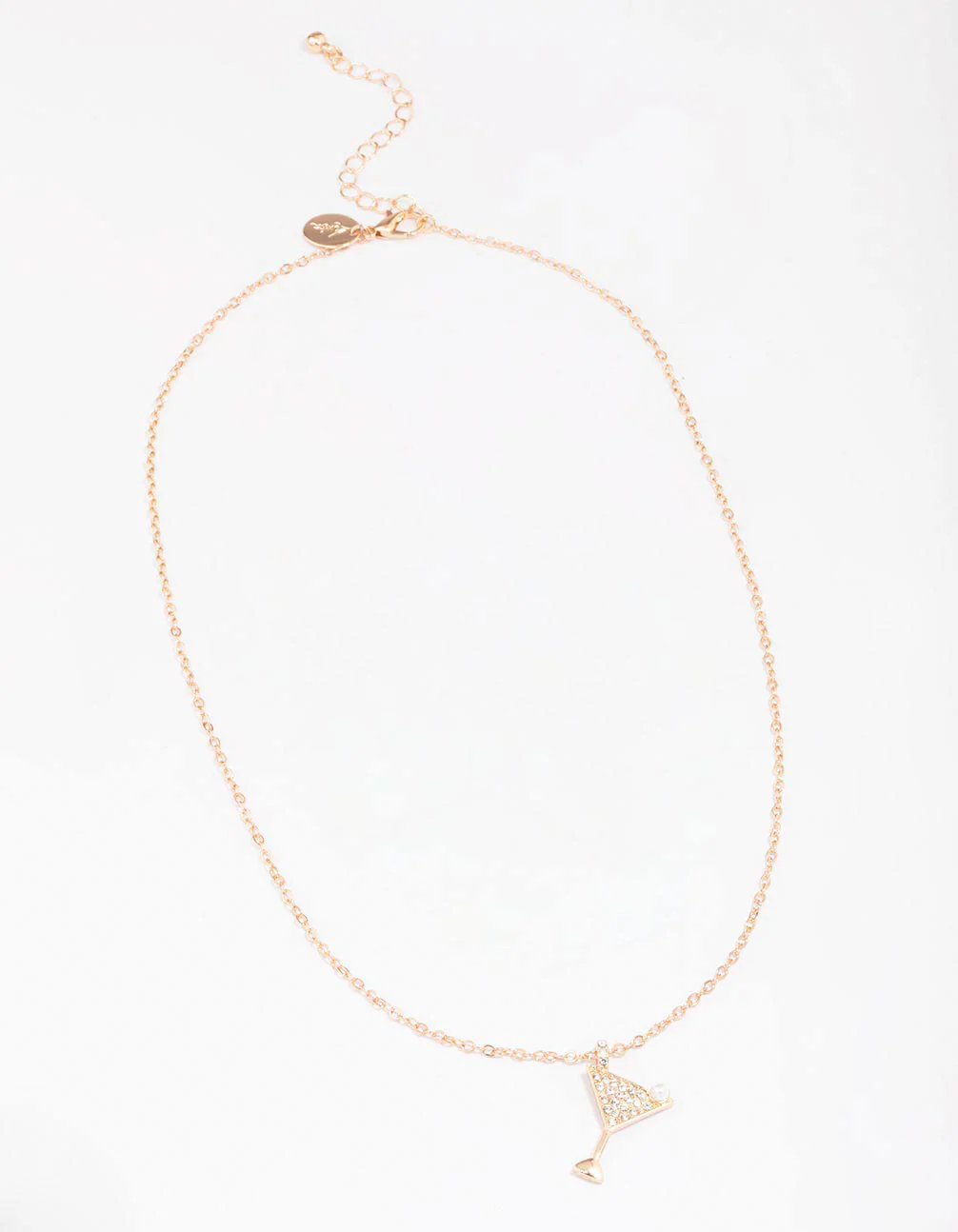 Gold Diamante Cocktail Pendant Necklace - Image 2
