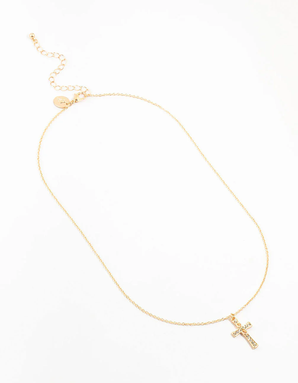Gold Diamante Cross Necklace - Image 4