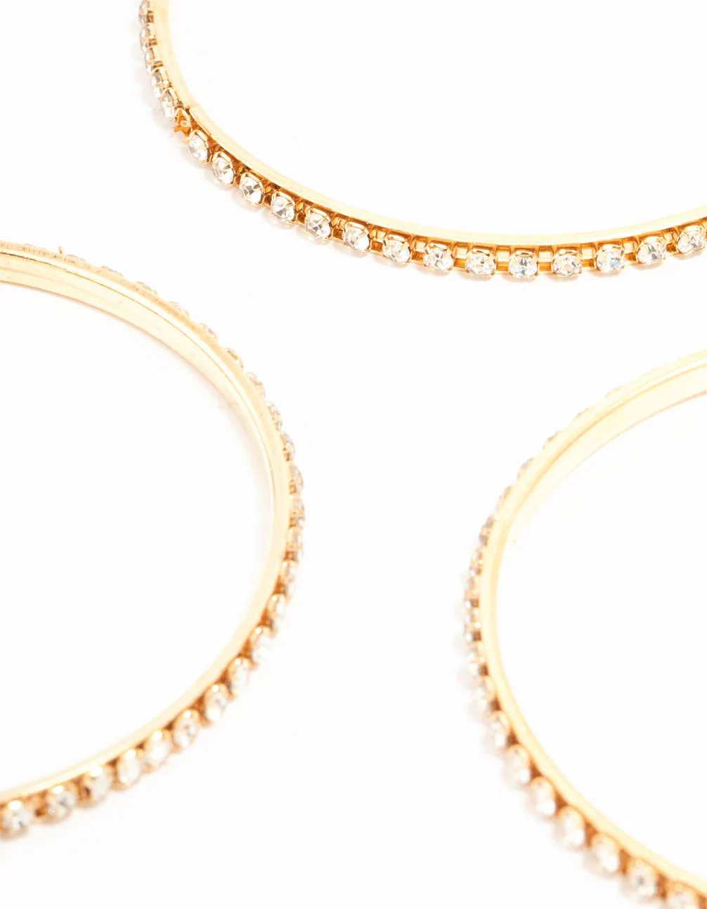 Gold Diamante Cup Chain Bangles 3-Pack - Image 2