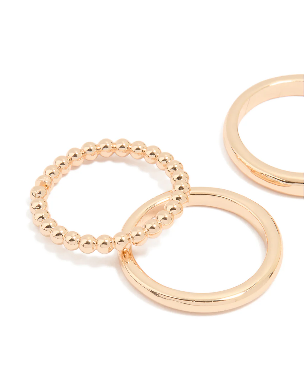 Gold Diamante Dainty & Signet Rings 5-Pack - Image 2