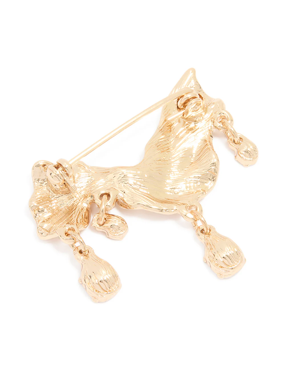 Gold Diamante Drop Molten Brooch - Image 3