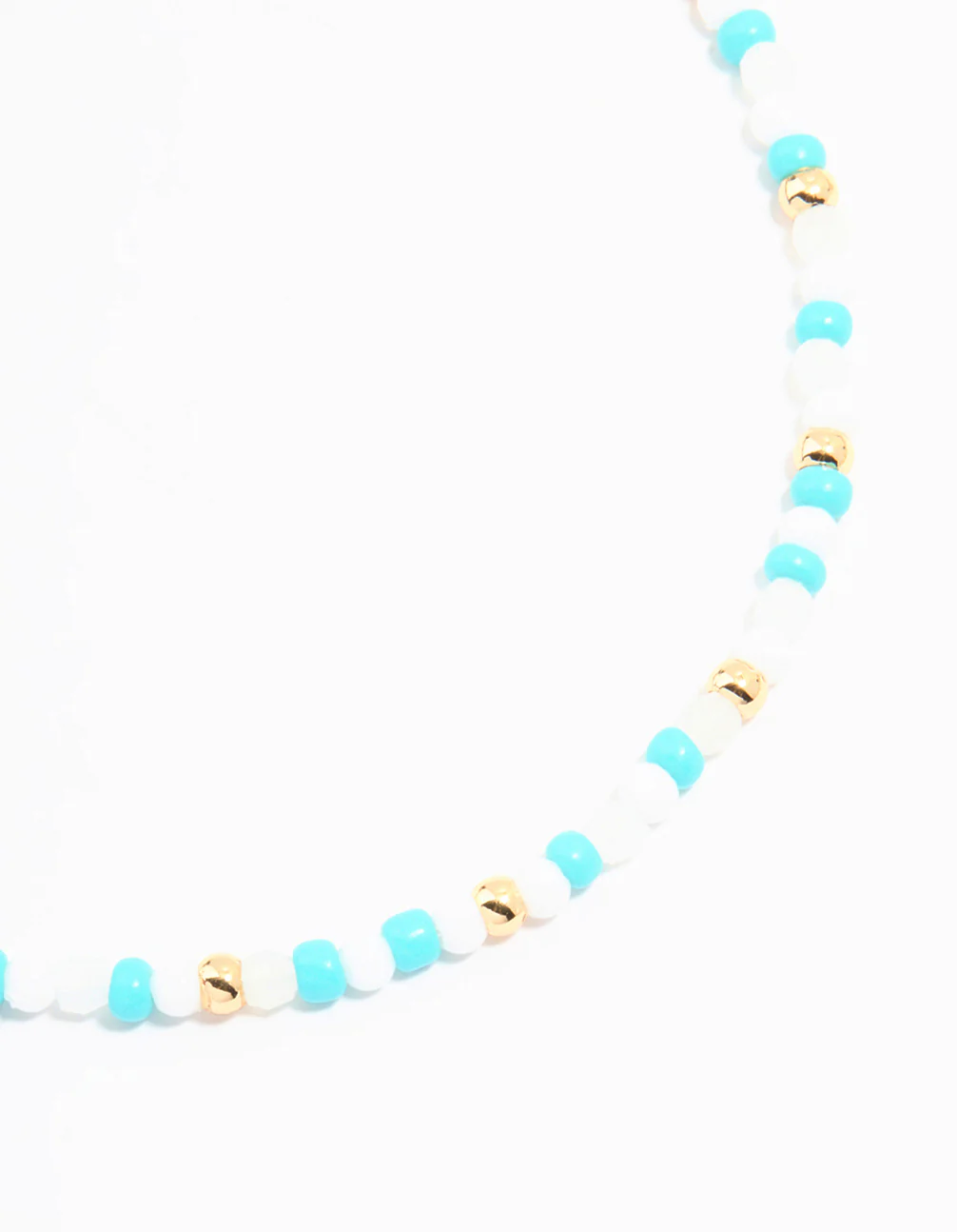 Gold Diamante Fish & Blue Beaded Anklets 3-Pack - Image 2