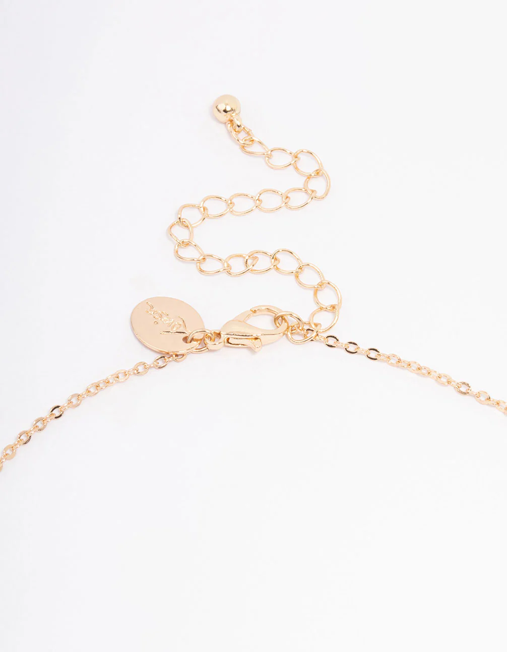 Gold Diamante Heart Necklace & Earring Jewellery Set - Image 3