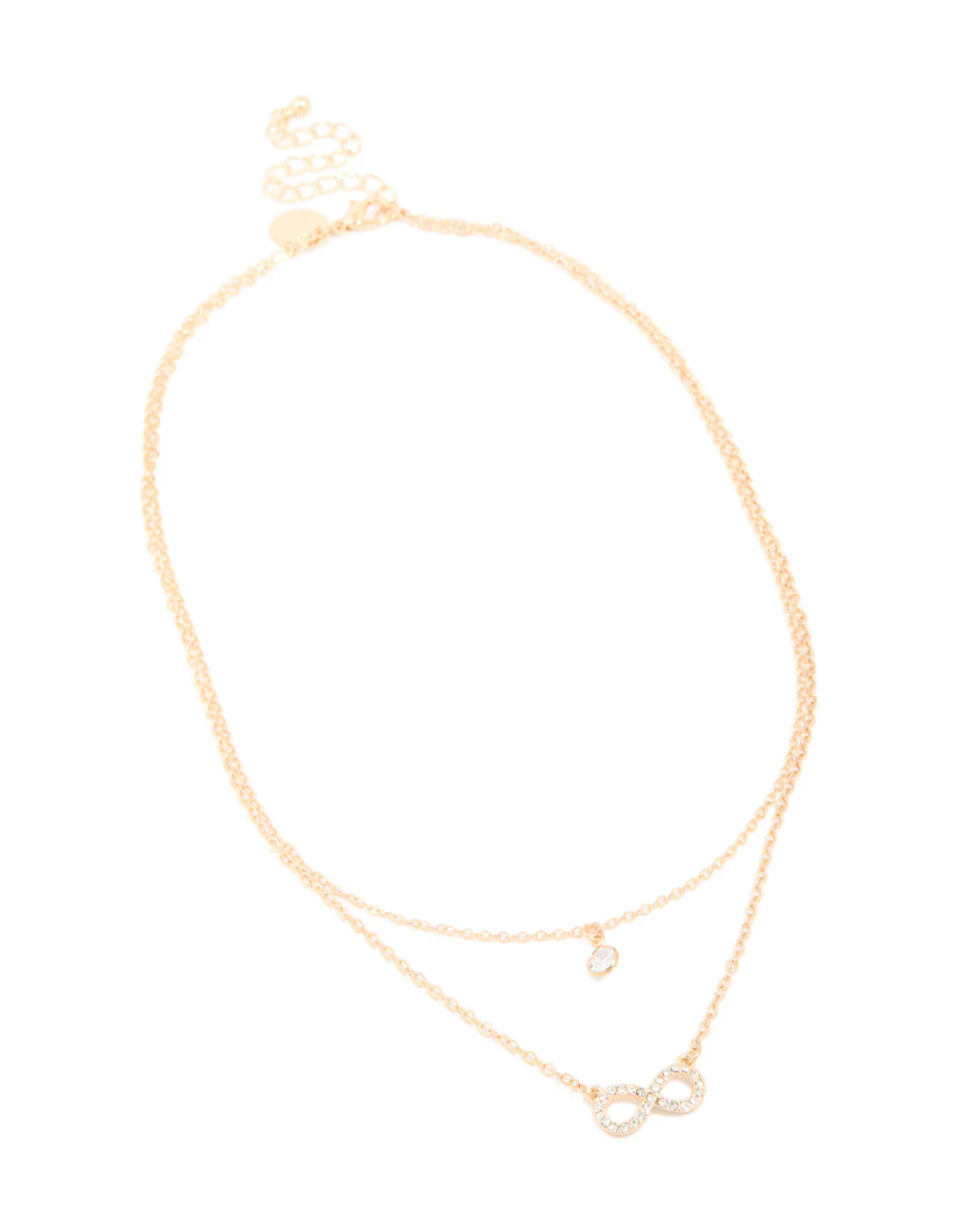 Gold Diamante & Infinity Layered Necklace - Image 2