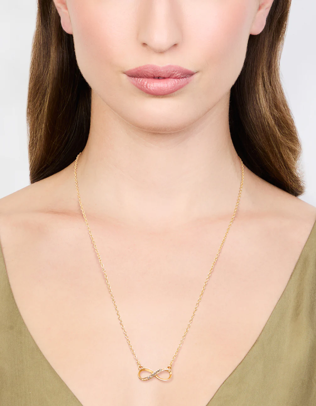 Gold Diamante Infinity Necklace - Image 2