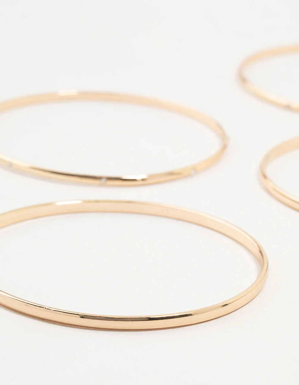 Gold Diamante Inlay & Clean Bangles 7-Pack - Image 2