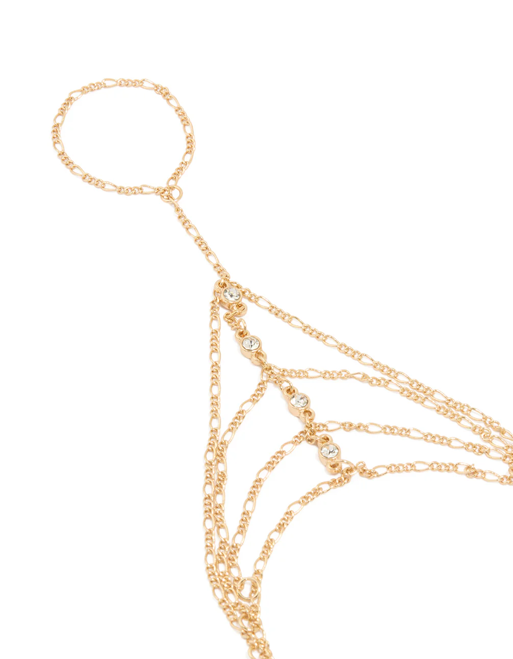Gold Diamante Layered Hand Chain - Image 2