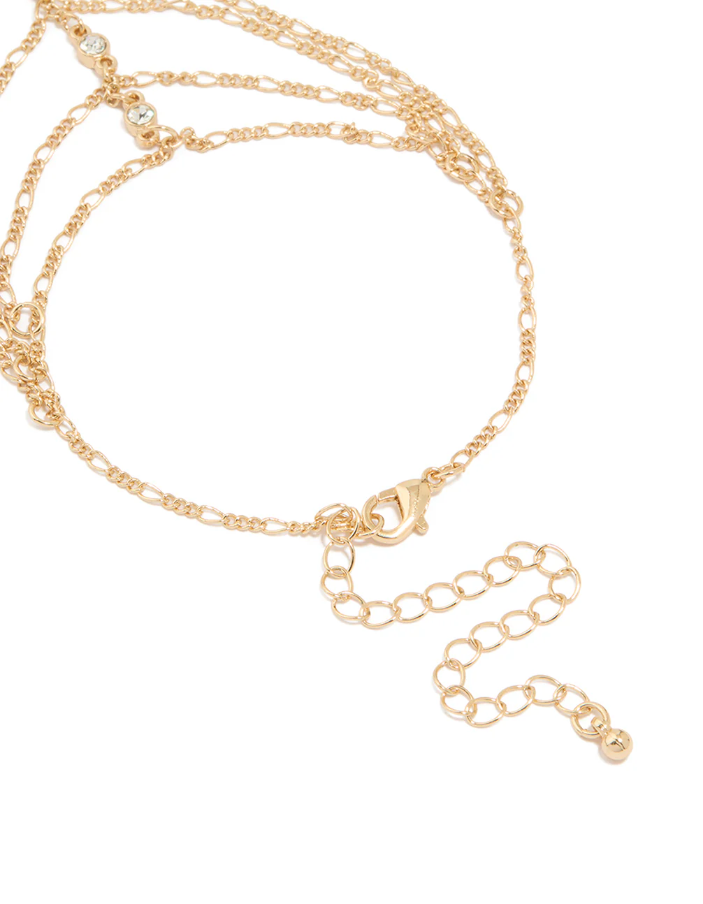 Gold Diamante Layered Hand Chain - Image 3