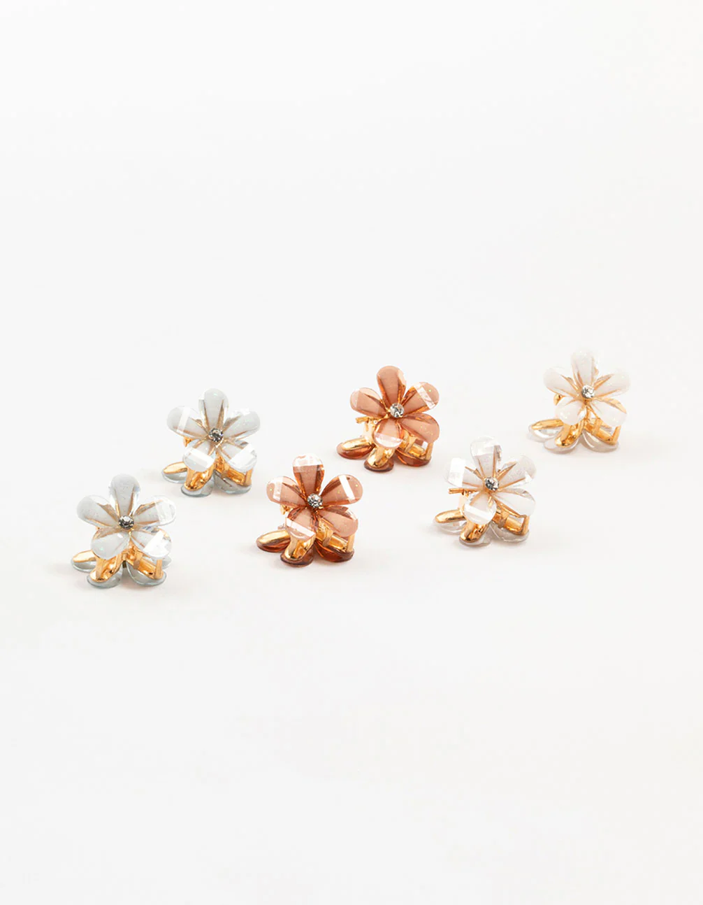 Gold Diamante Mini Flower Clips - Image 2