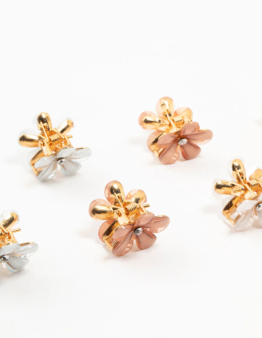 Gold Diamante Mini Flower Clips - Image 3