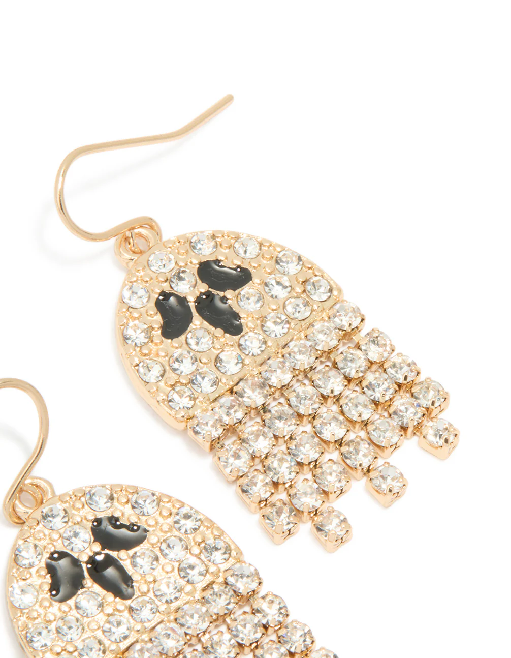 Gold Diamante Mini Ghost Drop Earrings - Image 3