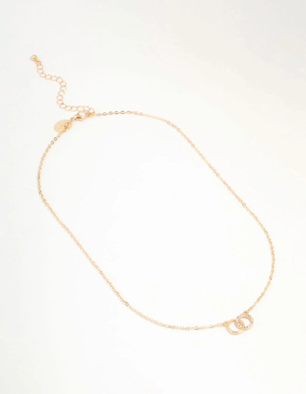 Gold Diamante Open Circle Necklace - Image 4