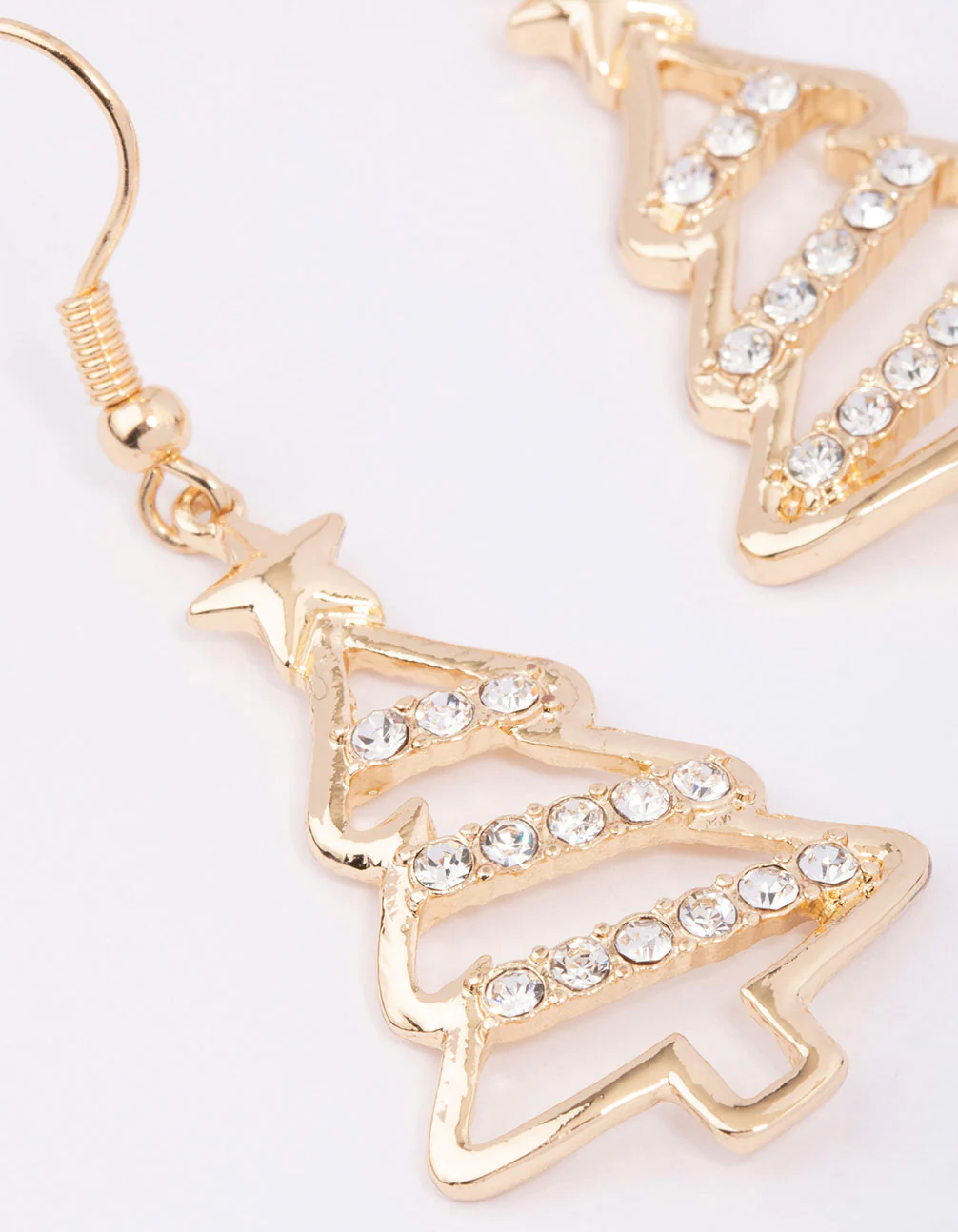 Gold Diamante Outline Tree Earrings - Image 2