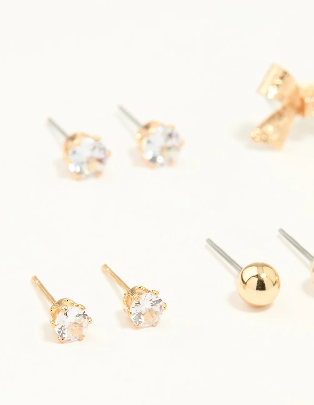 Gold Diamante & Pearl Earrings Stack 7-Pack - Image 2