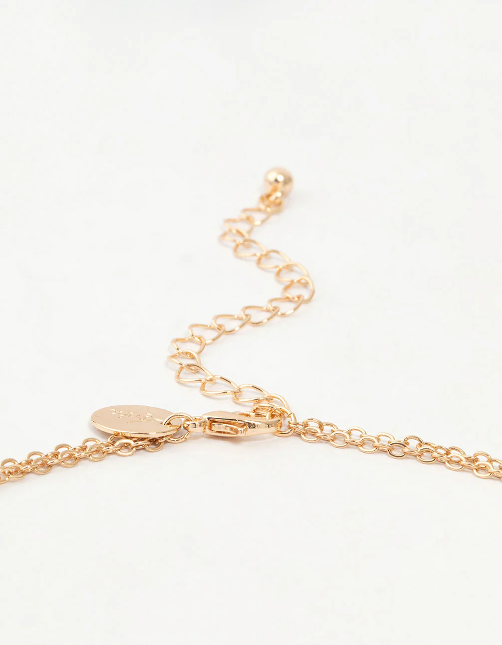 Gold Diamante Pink Heart Layered Necklace - Image 3