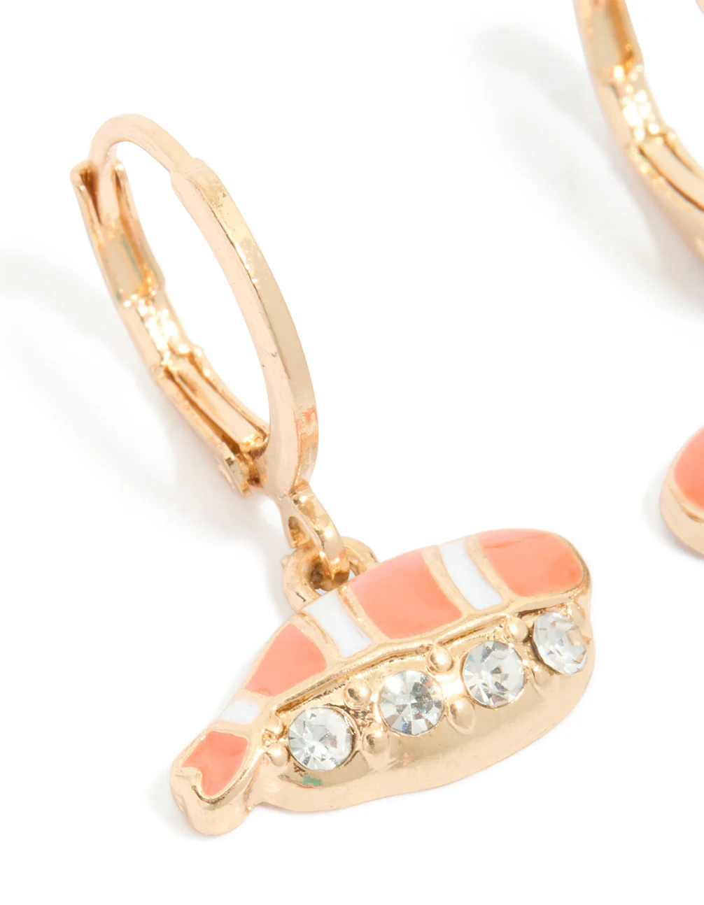 Gold Diamante Sashimi Huggie Earrings - Image 2