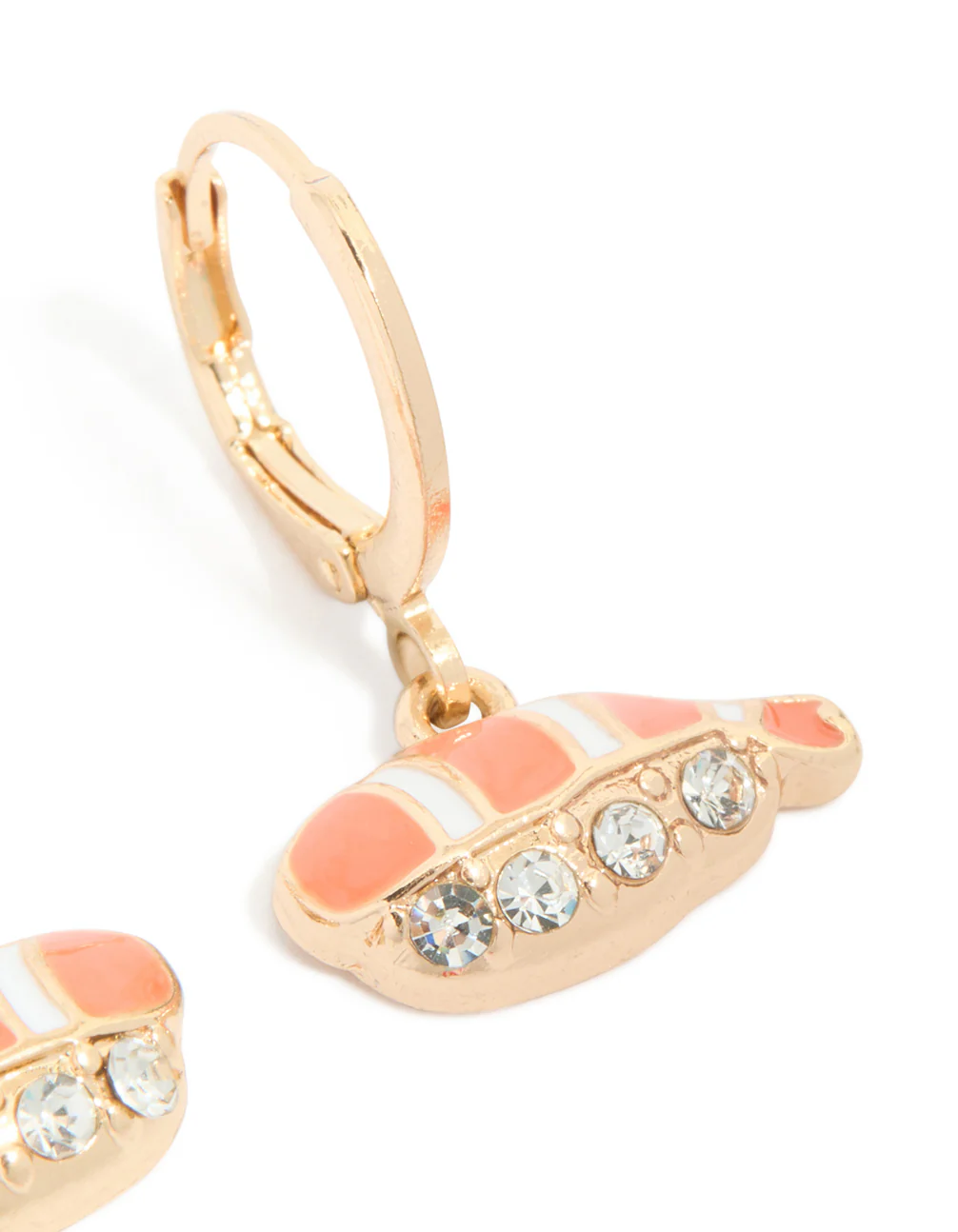 Gold Diamante Sashimi Huggie Earrings - Image 3
