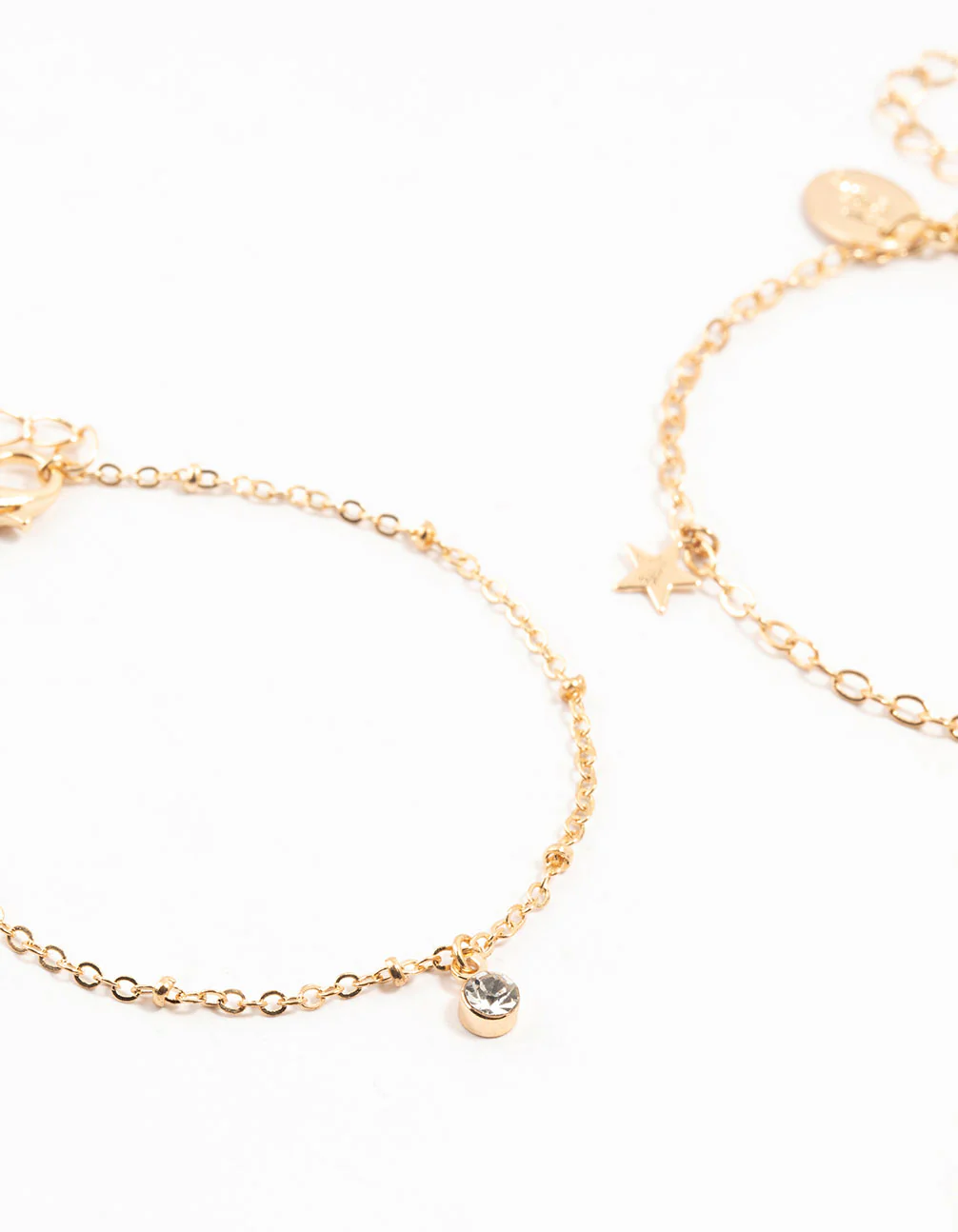 Gold Diamante Star Charm Bracelets 2-Pack - Image 2