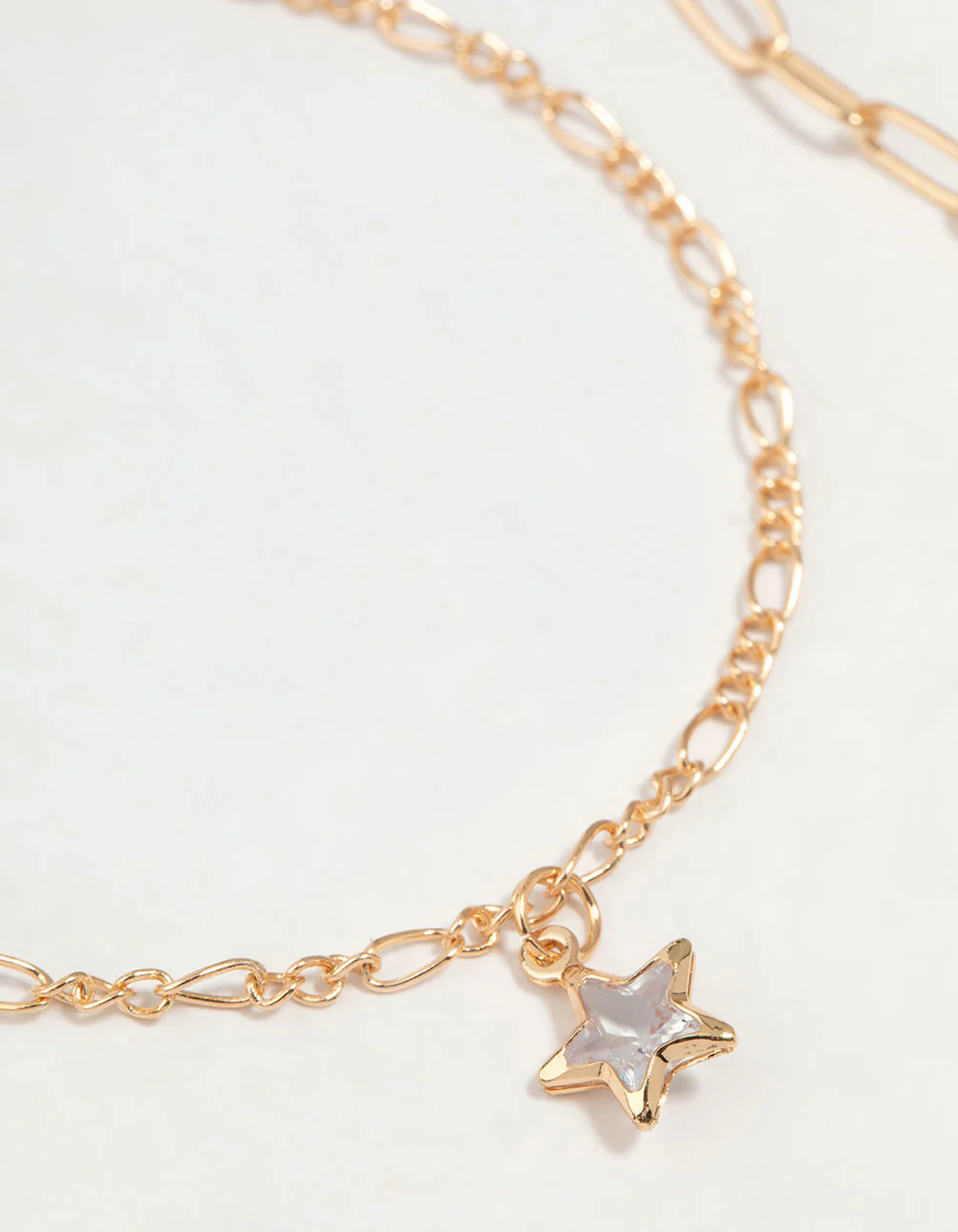 Gold Diamante Star Chain Bracelets 2-Pack - Image 2
