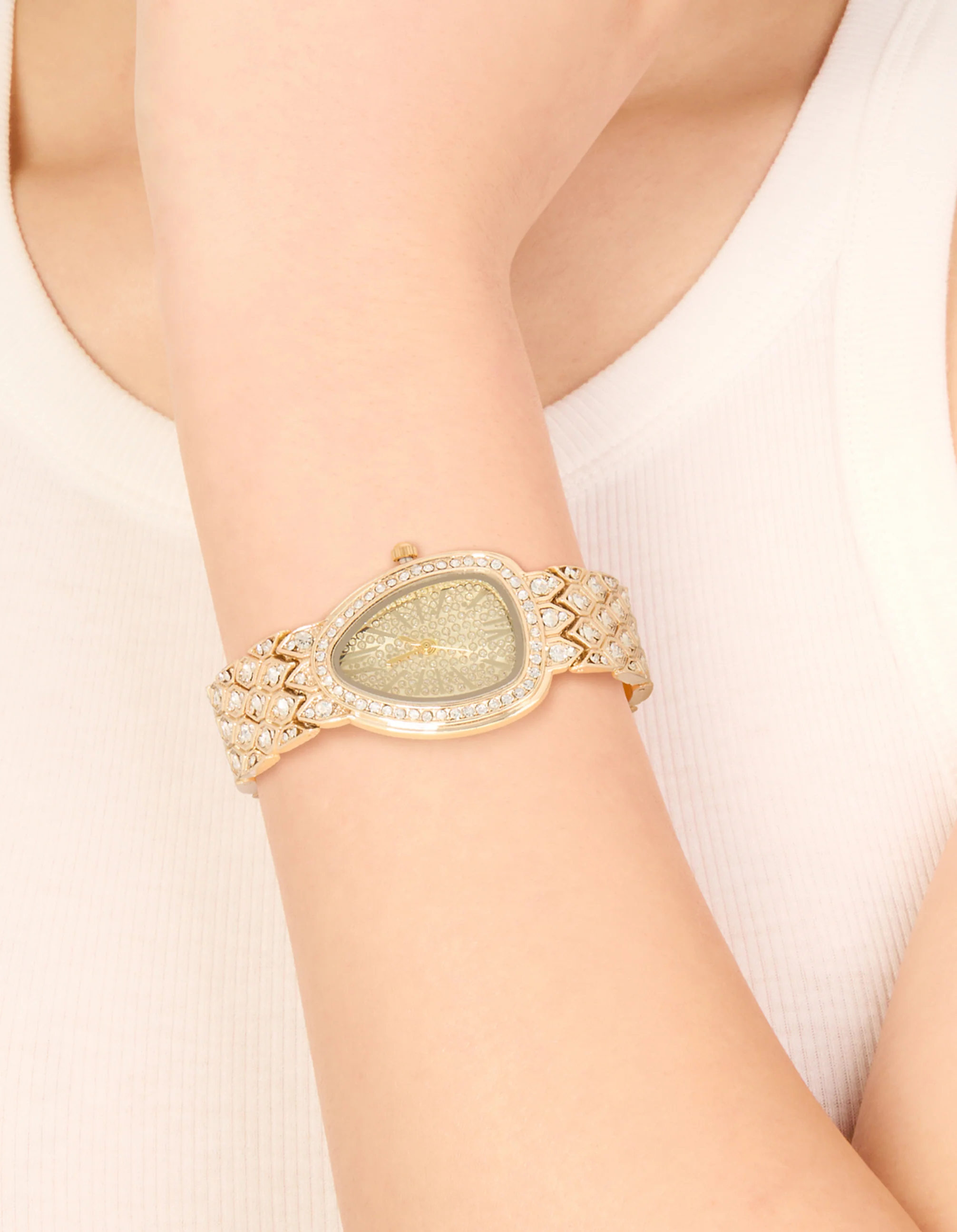 Gold Diamante Statement Watch - Image 2