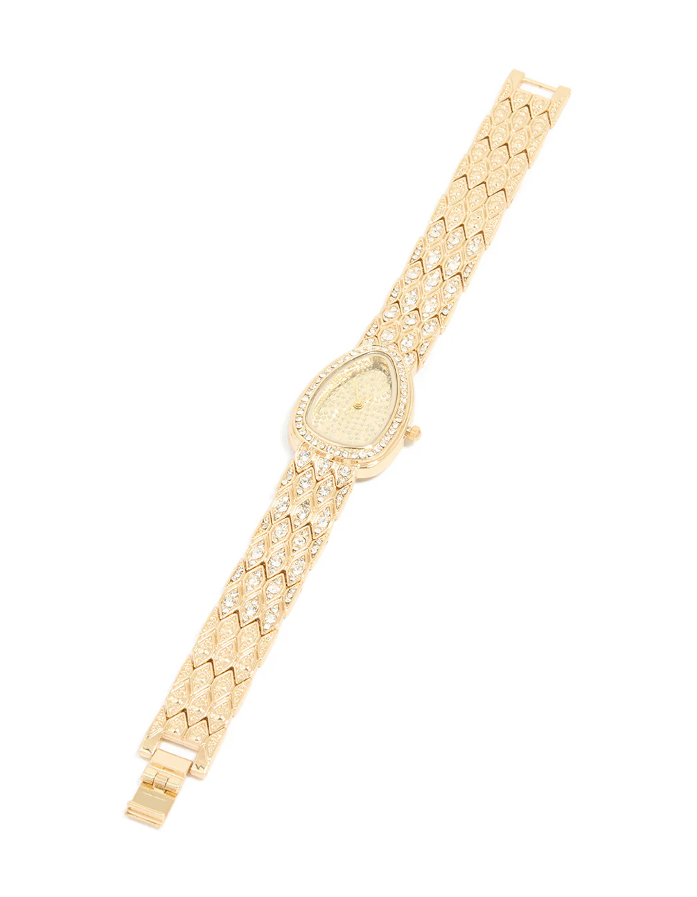 Gold Diamante Statement Watch - Image 4