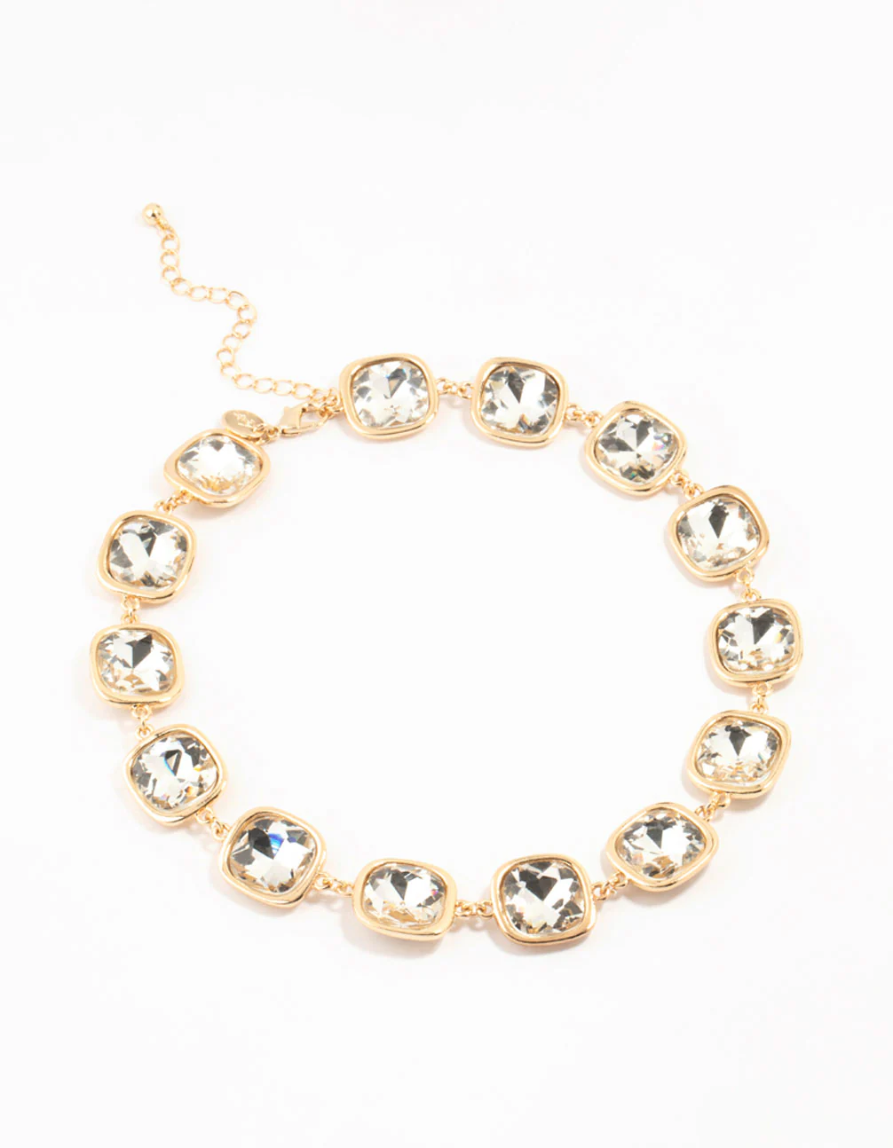 Gold Diamante Round Necklace - Image 2
