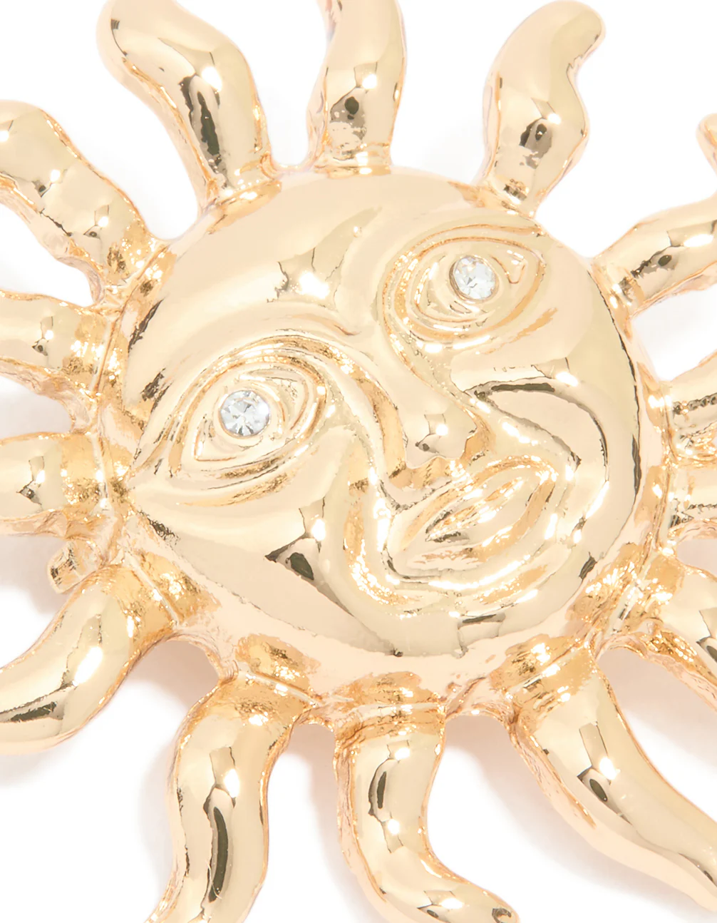 Gold Diamante Sun Brooch - Image 2