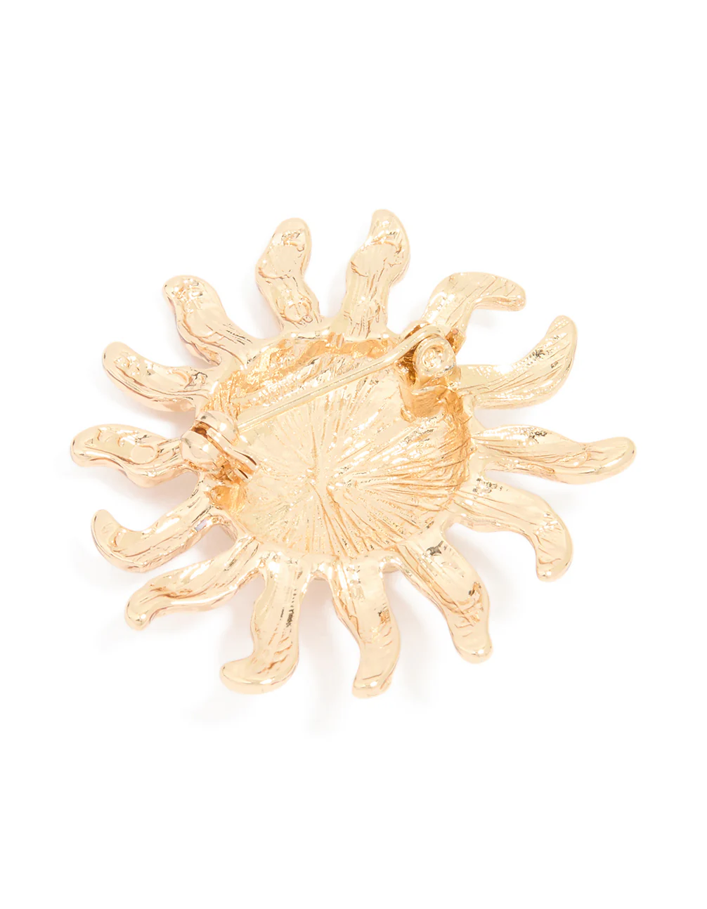 Gold Diamante Sun Brooch - Image 3