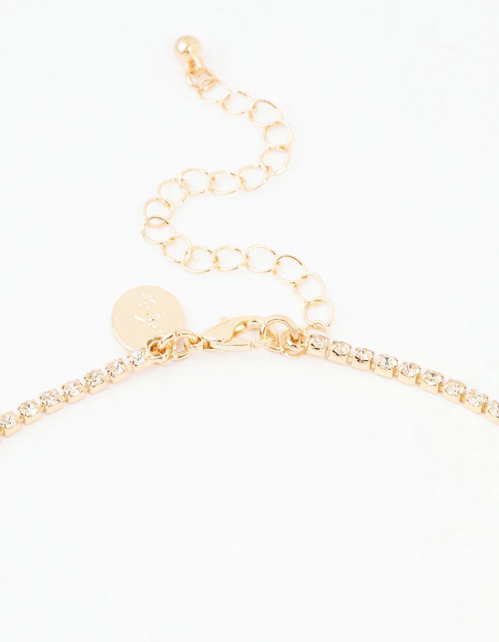 Gold Diamante Teardrop Cascading Necklace & Earring Set - Image 3