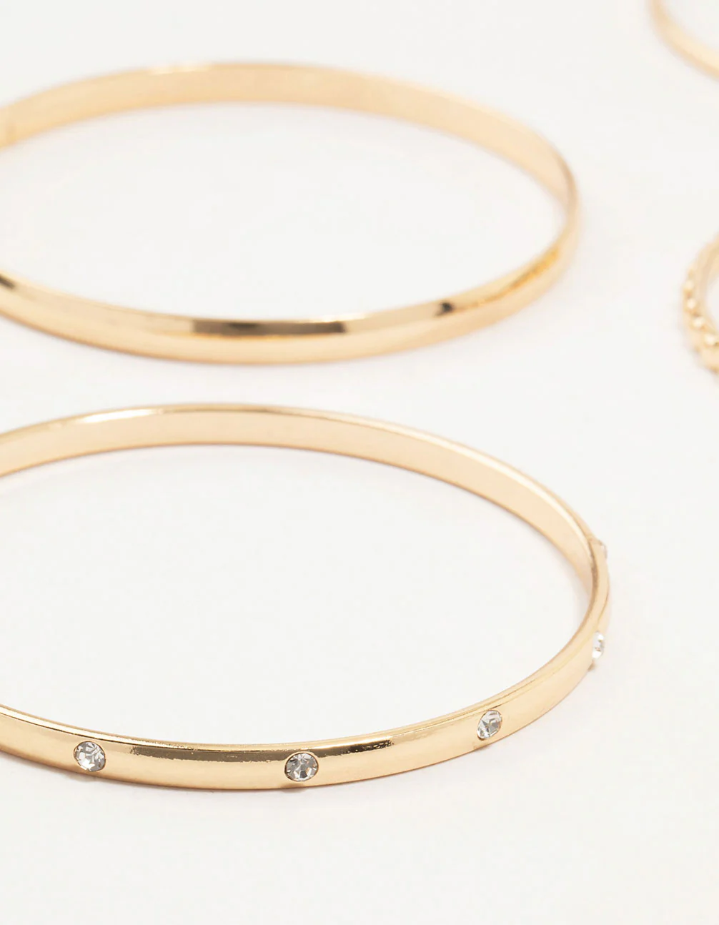 Gold Diamante & Textured Bangles 5-Pack - Image 2