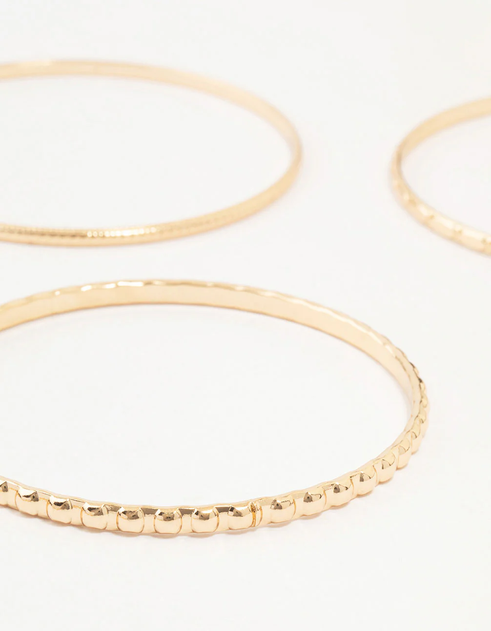 Gold Diamante & Textured Bangles 5-Pack - Image 3