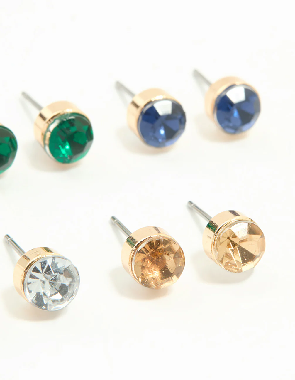 Gold Diamante Weekday Stud Earrings 7-Pack - Image 3