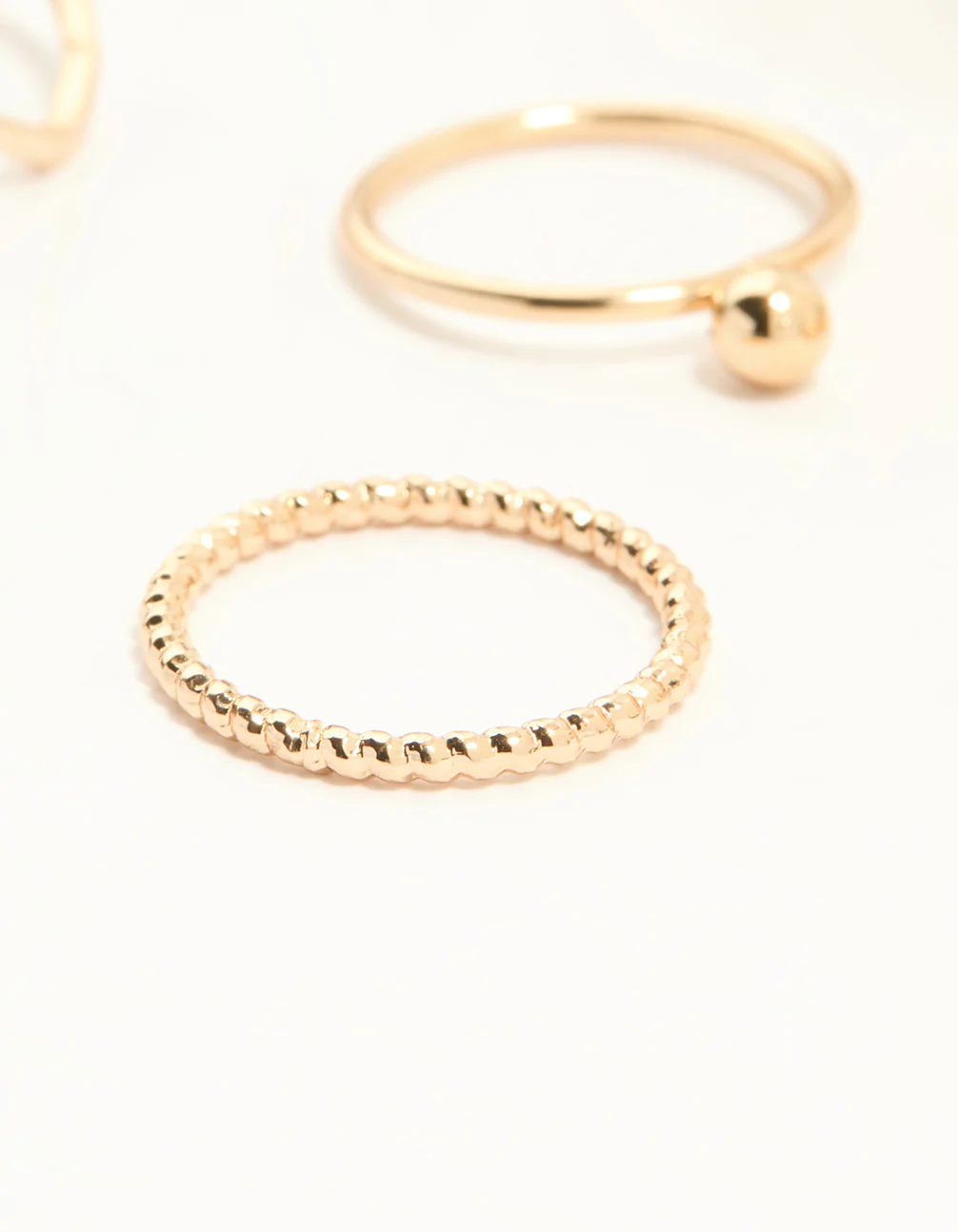 Gold Diamante Zigzag & Twisted Stacking Rings 8-Pack - Image 2