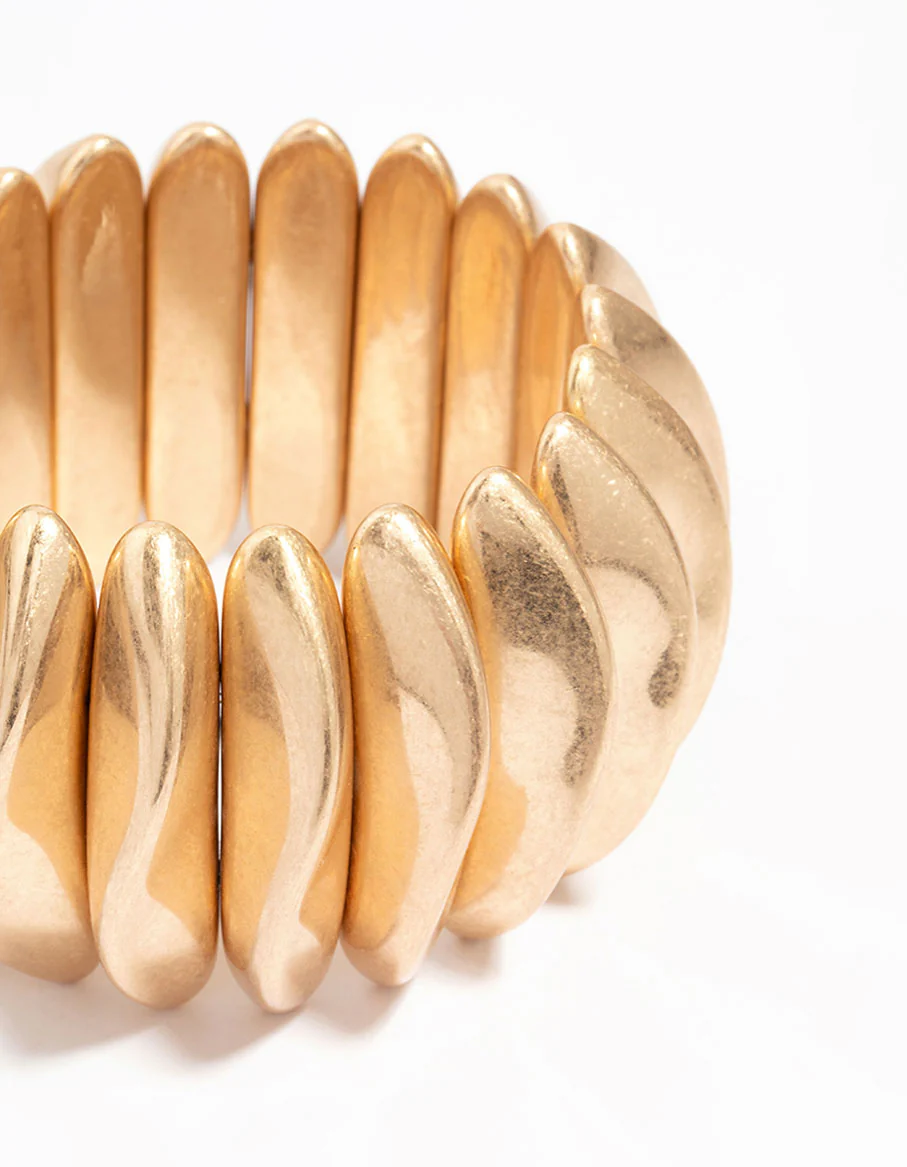Gold Disc Stretch Bracelet - Image 2
