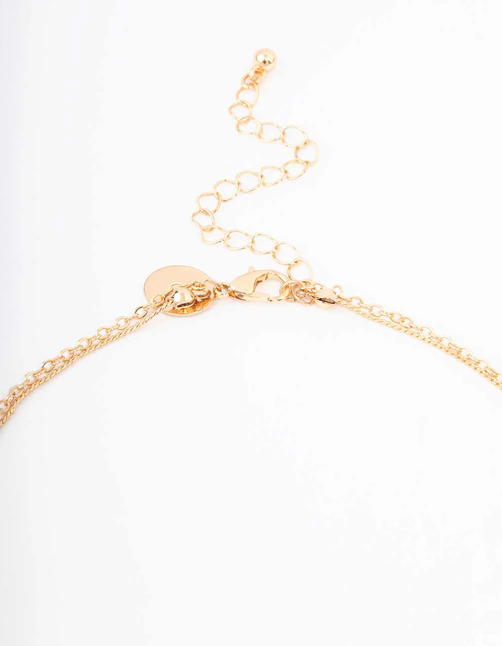 Gold Double Chain Flower Short Necklace - Image 3