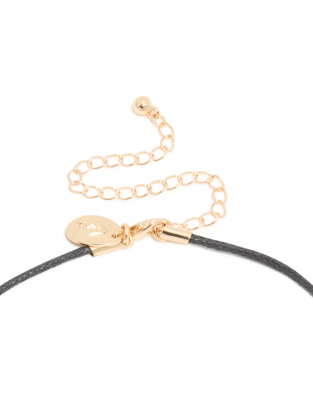 Gold Double Circle Layered Pendant Cord Necklace - Image 5