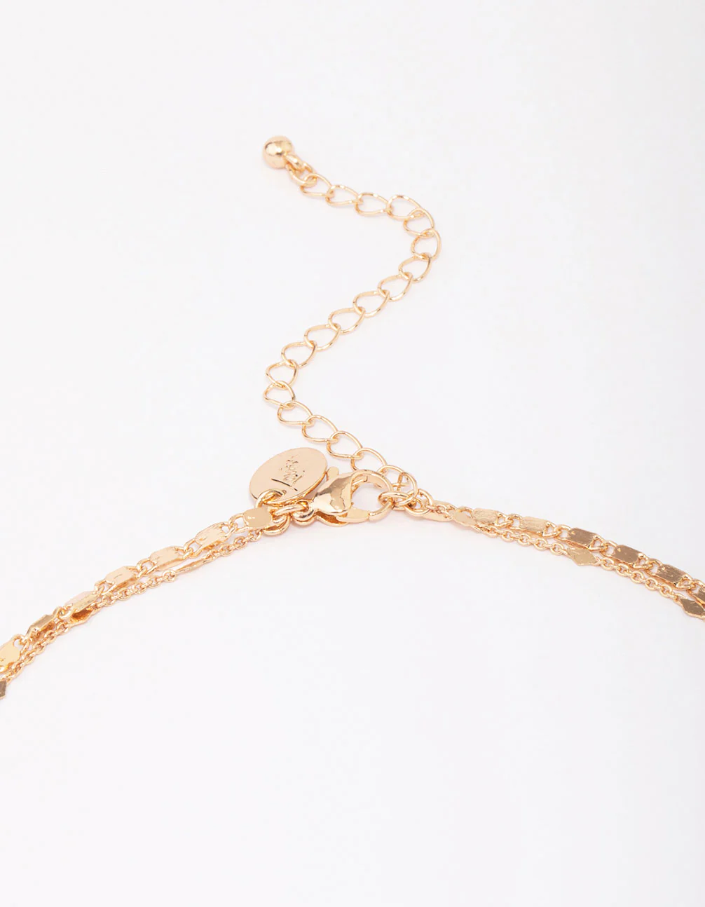 Gold Double Cross Layered Necklace - Image 3