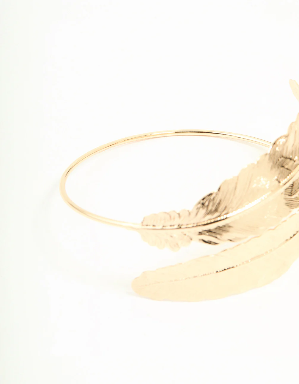 Gold Double Feather Arm Cuff - Image 3