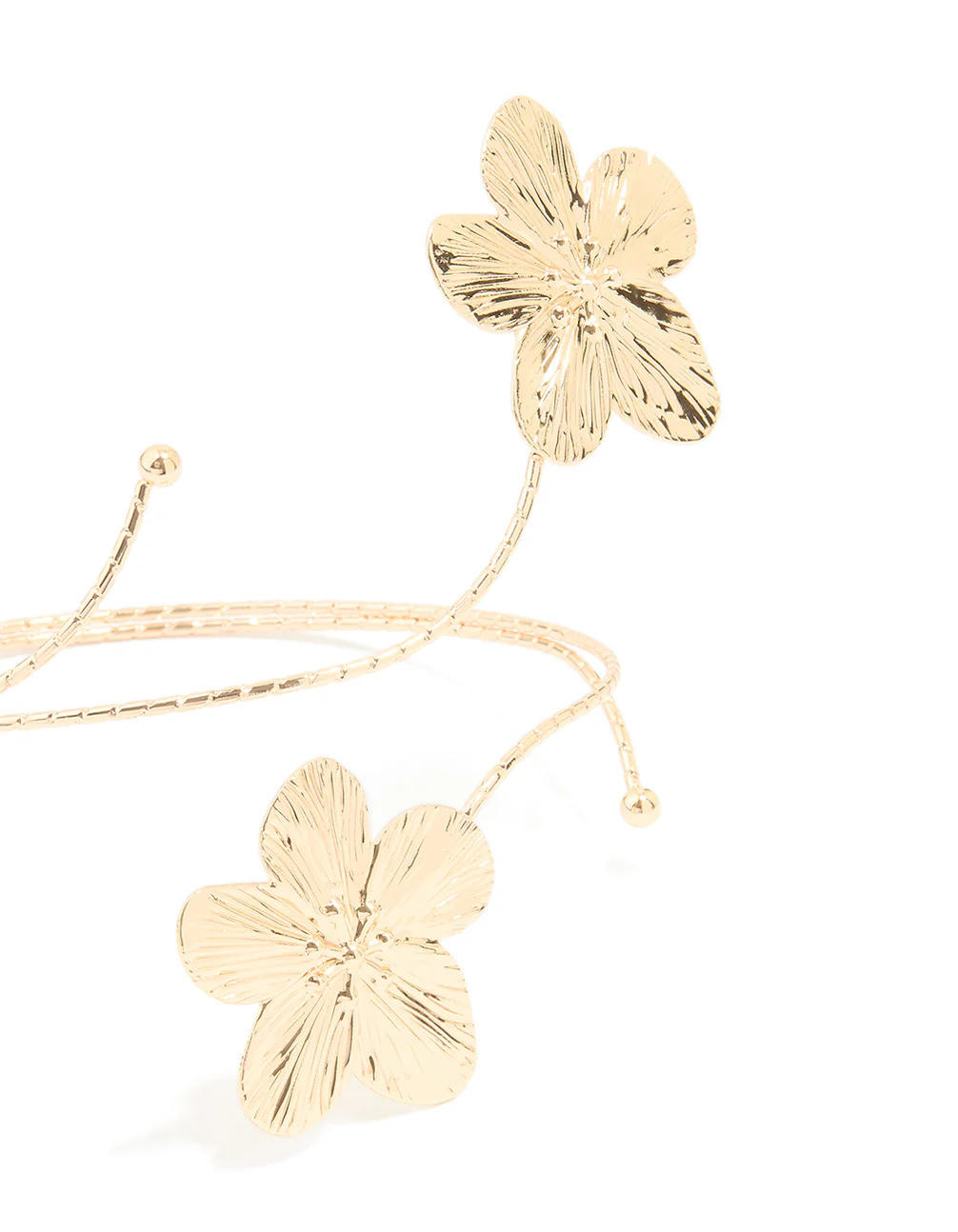 Gold Double Flower Arm Cuff - Image 2