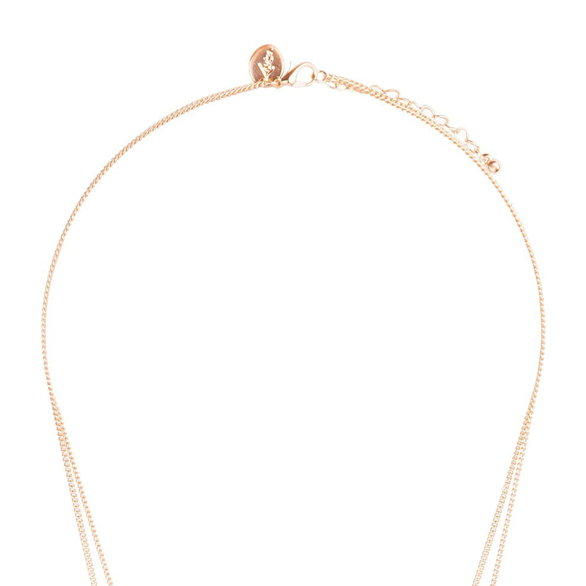 Gold Double Threaded Circle Necklace - Image 3
