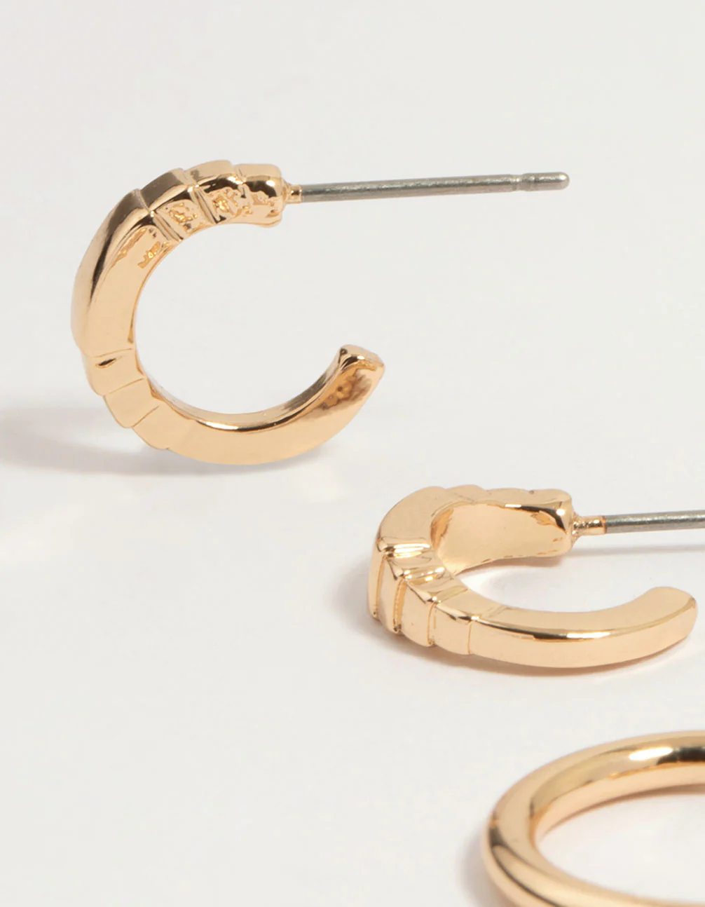 Gold Drop Hoop Earrings 6-Pack - Image 2