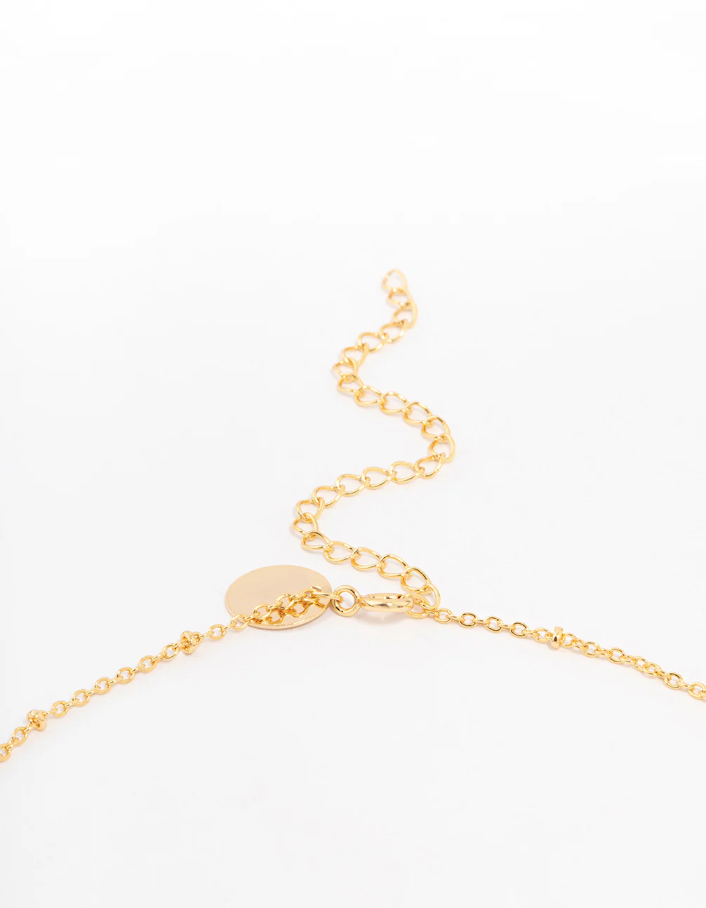 Gold Plated Cubic Zirconia Emerald Pear Dainty Station Necklace - Image 3