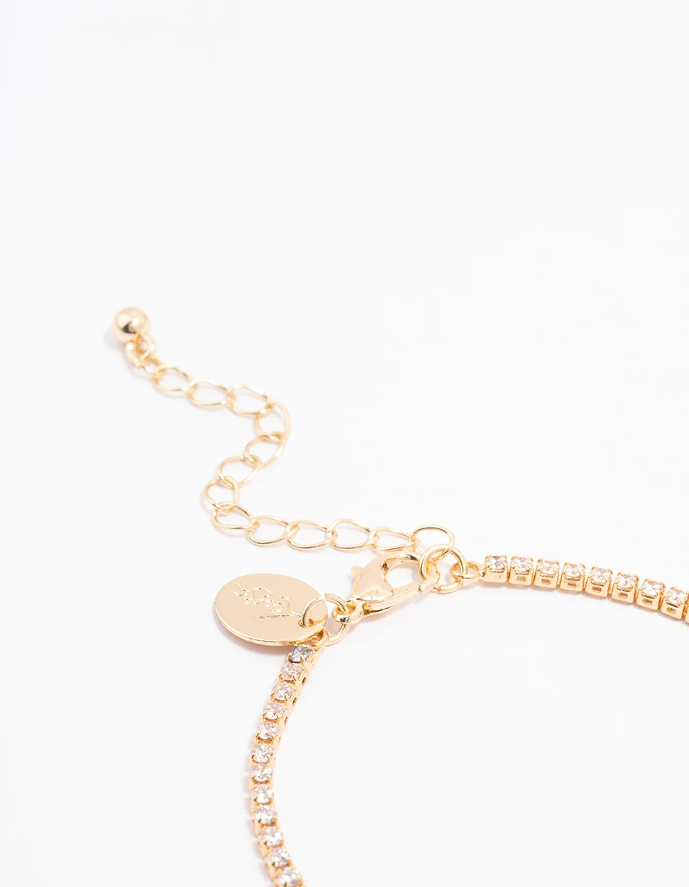 Gold Plated Emerald Baguette & Round Tennis Cup Chain Bracelet - Image 3
