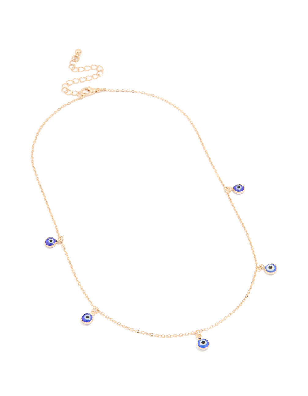 Gold Enamel Evil Eye Necklace - Image 2