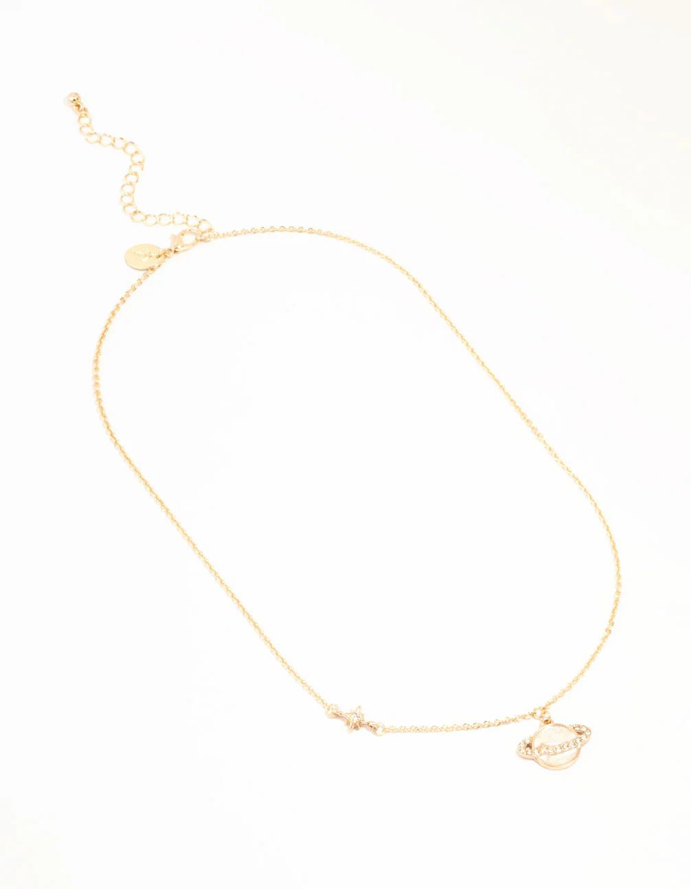 Gold Enamel Planet Drop Necklace - Image 4
