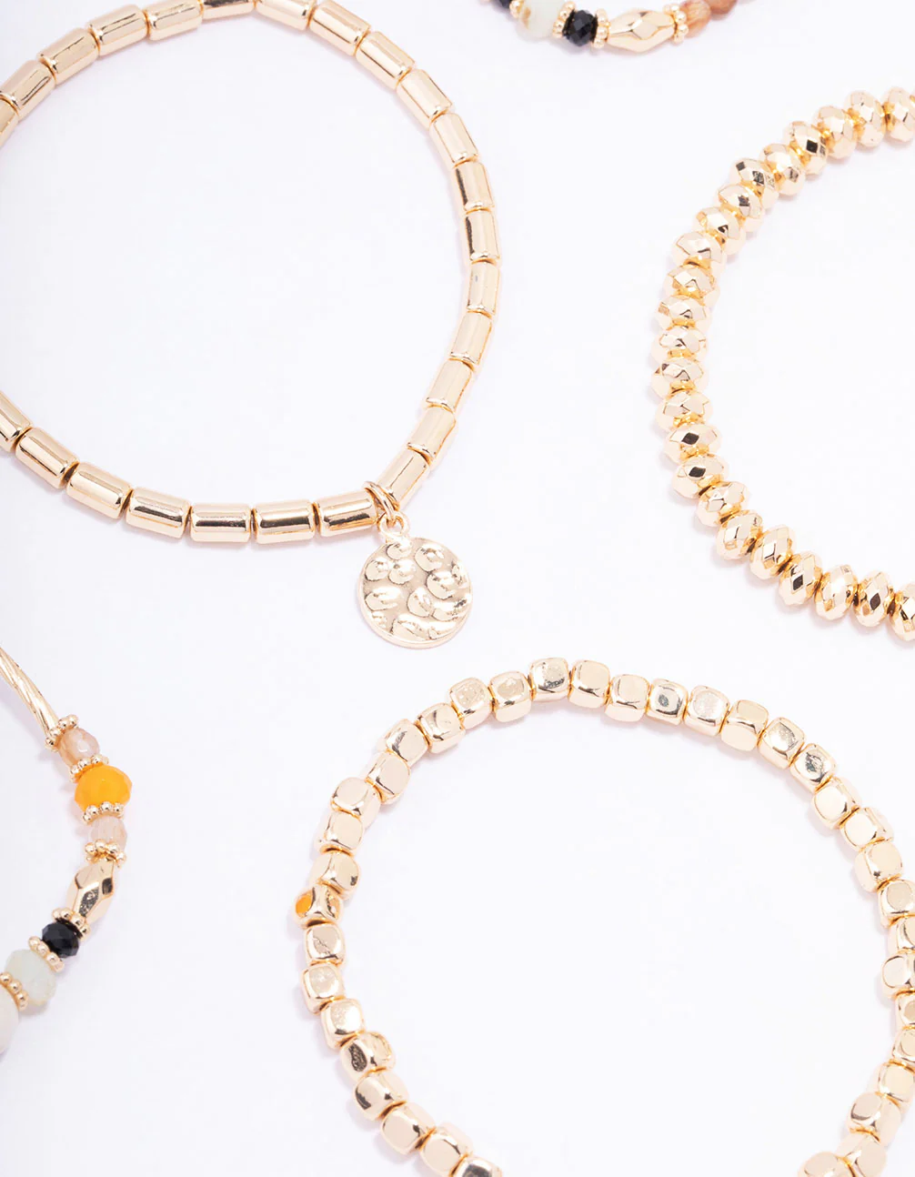 Gold Evil Eye Beaded Bracelet 6-Pack - Image 2