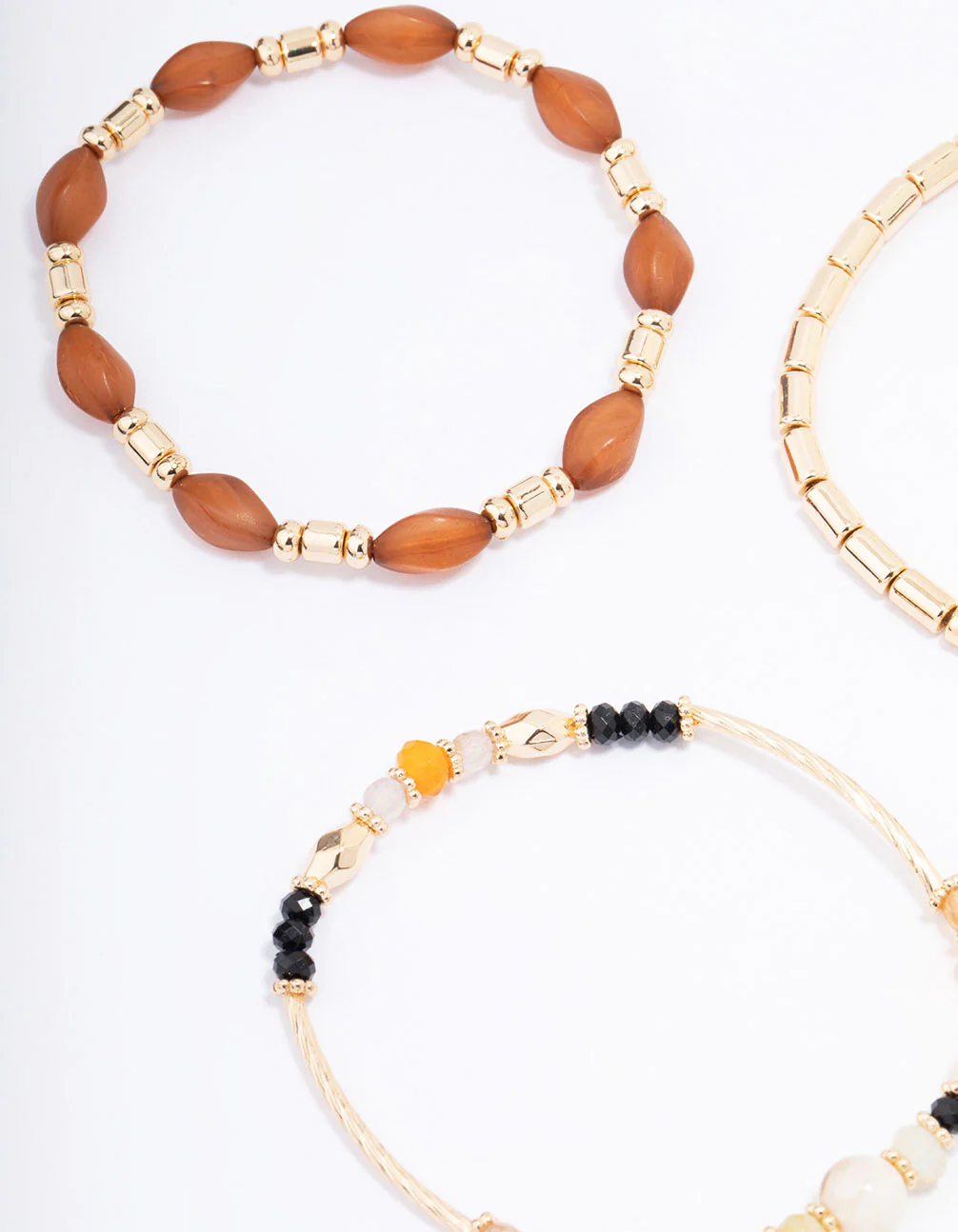 Gold Evil Eye Beaded Bracelet 6-Pack - Image 3