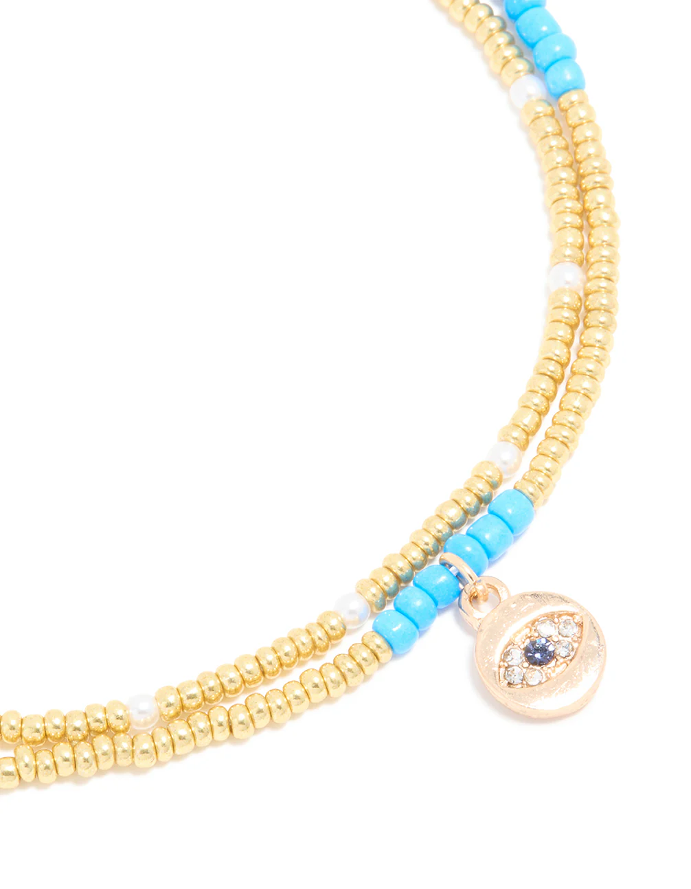 Gold Evil Eye Charm Anklet - Image 2