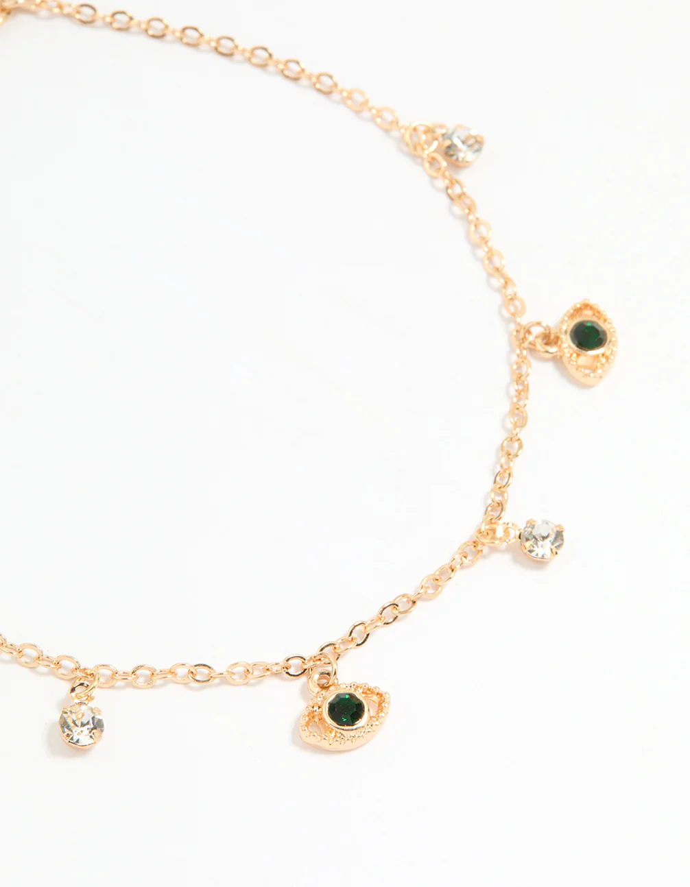 Gold Evil Eye & Coin Chain Anklets 3-Pack - Image 2